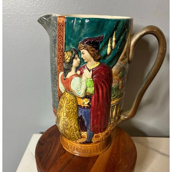 Beswick England “Romeo & Juliet” 1214 Pitcher – Large Hand-Painted Jug – As is - Picture 1 of 10